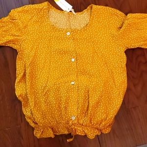 Yellow polka-dot blouse